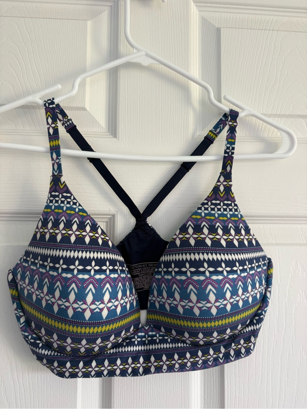 Victoria's Secret Navy & Multi Patterned Padded Bralette